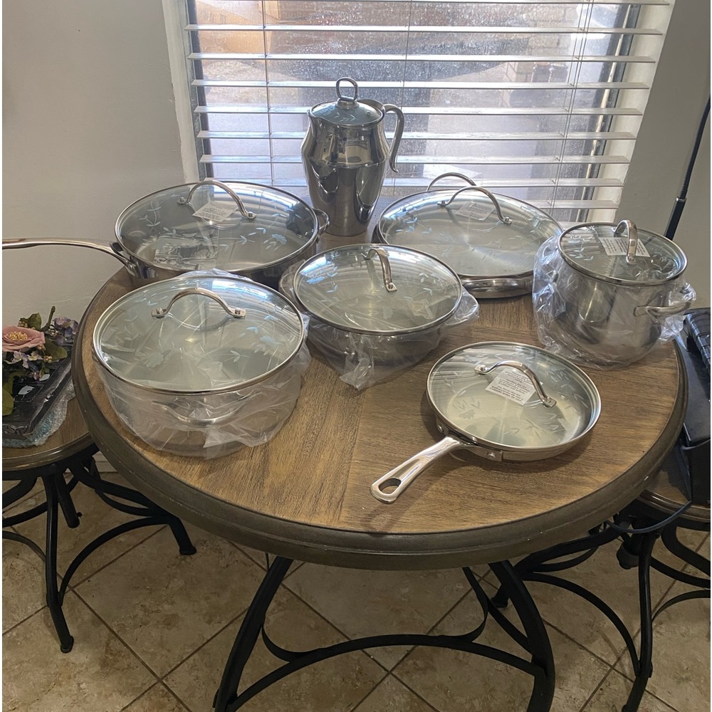 Pots and pans new in boxes